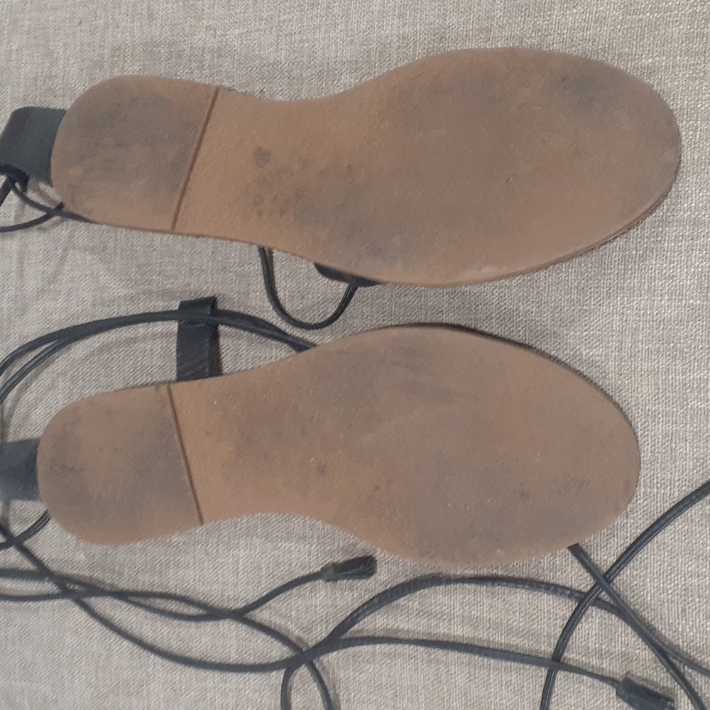 Madewell black women's leather gladiators strappy sandals size 7.5 - Picture 10 of 10